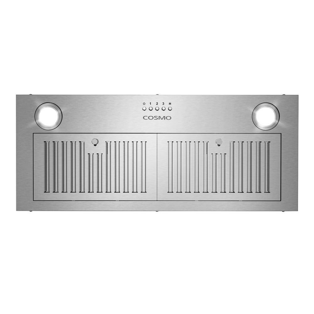 Cosmo COS-30IRHP 30 in. Lumin Collection 380 CFM Ducted Insert Range Hood, Button Controls, LED Lights, Stainless Steel6