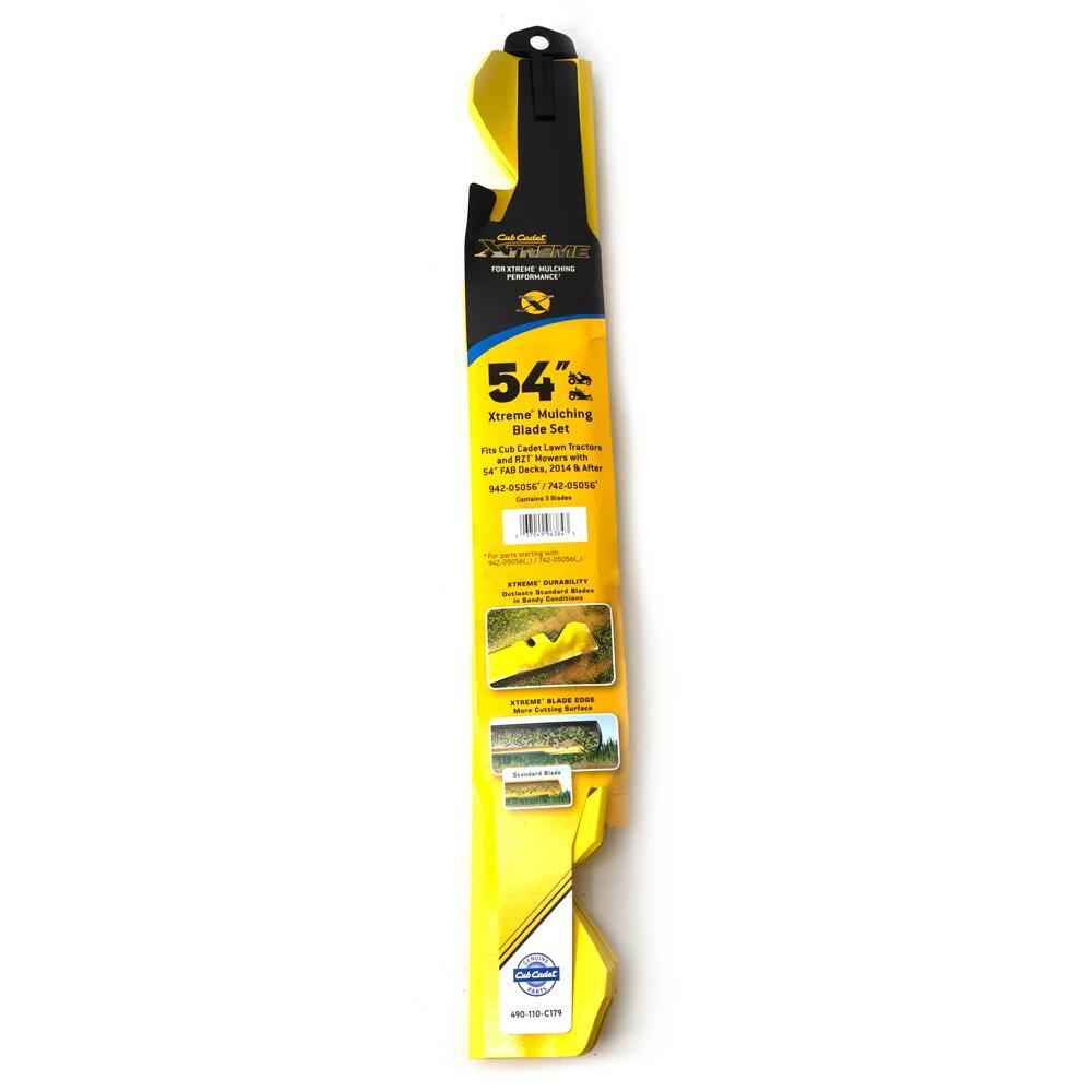 Cub Cadet 490-110-C179 Original Equipment Xtreme 3-in-1 Blade Set for Select 54 in. Mowers with 6-Point Star OE# 942-05056-X, 942-05056-X Cub Cadet 490-110-C179 Original Equipment Xtreme 3-in-1 Blade Set for Select 54 in. Mowers with 6-Point Star OE# 942-05056-X, 942-05056-X