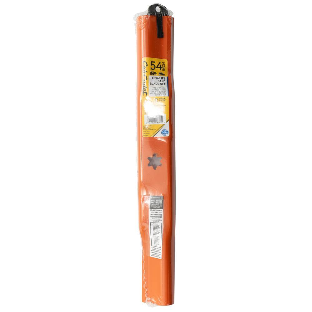 Cub Cadet 490-110-C183 Original Equipment Low Lift Sand Blade Set for Select 54 in. Riding Mowers with 6-Point Star OE# 942-05056, 742-05056 Cub Cadet 490-110-C183 Original Equipment Low Lift Sand Blade Set for Select 54 in. Riding Mowers with 6-Point Star OE# 942-05056, 742-05056