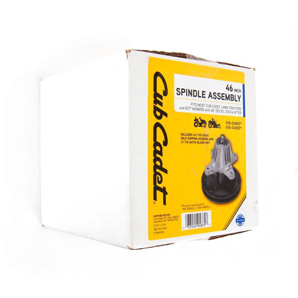 Cub Cadet 490-130-C003 Original Equipment Spindle Assembly for Select 46 in. Lawn Tractors and RZT's, OE# 918-04856 and 618-048563