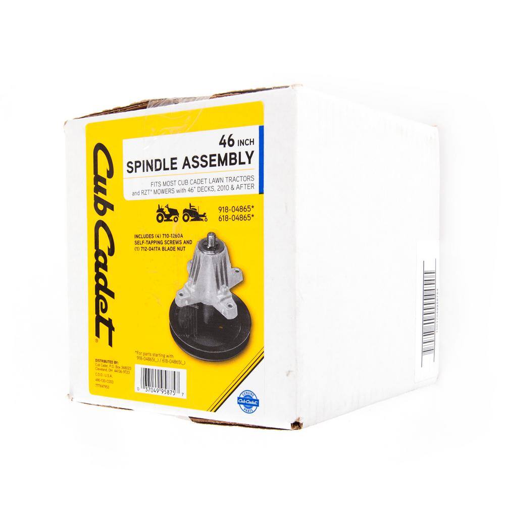 Cub Cadet 490-130-C003 Original Equipment Spindle Assembly for Select 46 in. Lawn Tractors and RZT's, OE# 918-04856 and 618-048566