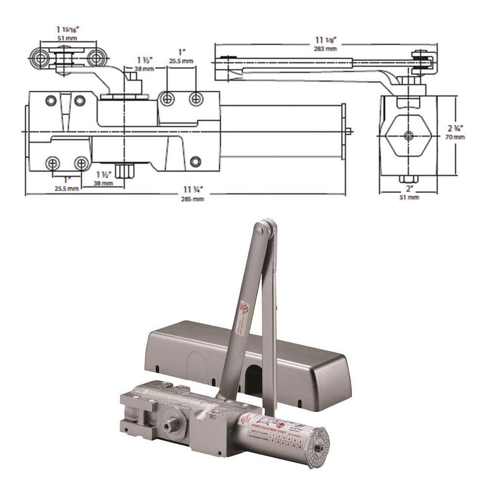 DELANEY HARDWARE 608841 Heavy Duty Grade 1 Cast Iron Body Duro Bronze Finish Commercial Door Closer with Delay Action5