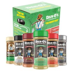 Dan-O's 6 Bottle Seasoning Set, Small Bottles, 6 Pack, Includes Original, Spicy, Chipotle, Crunchy, Cheesoning and Preem-O Seasonings, Sugar Free, Zero Calorie, All-Purpose Seasoning Kit