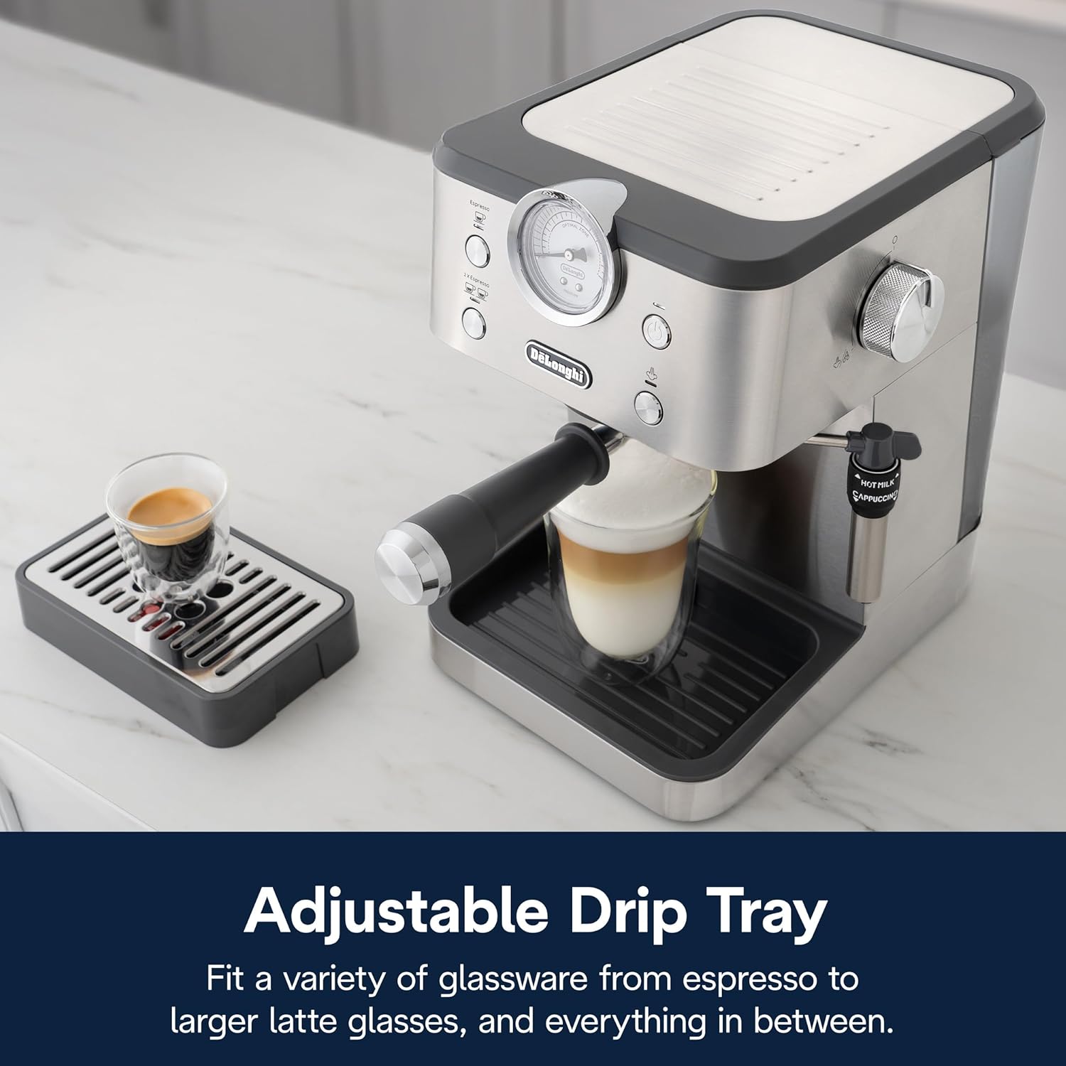 De’Longhi Linea Classic Espresso Machine with Milk Frother, 15-Bar Pump & Temperature Control - Barista Coffee Maker Kit for Espresso, Latte, Cappuccino & Iced Coffee - Italian Stainless Steel Design11