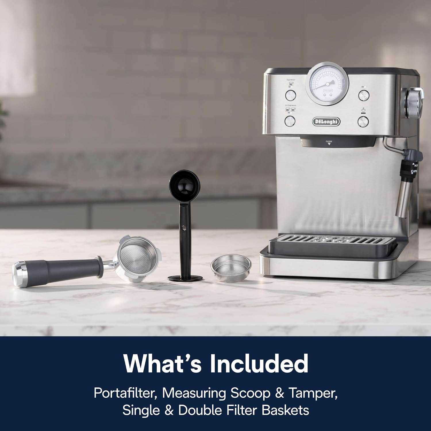 De’Longhi Linea Classic Espresso Machine with Milk Frother, 15-Bar Pump & Temperature Control - Barista Coffee Maker Kit for Espresso, Latte, Cappuccino & Iced Coffee - Italian Stainless Steel Design16