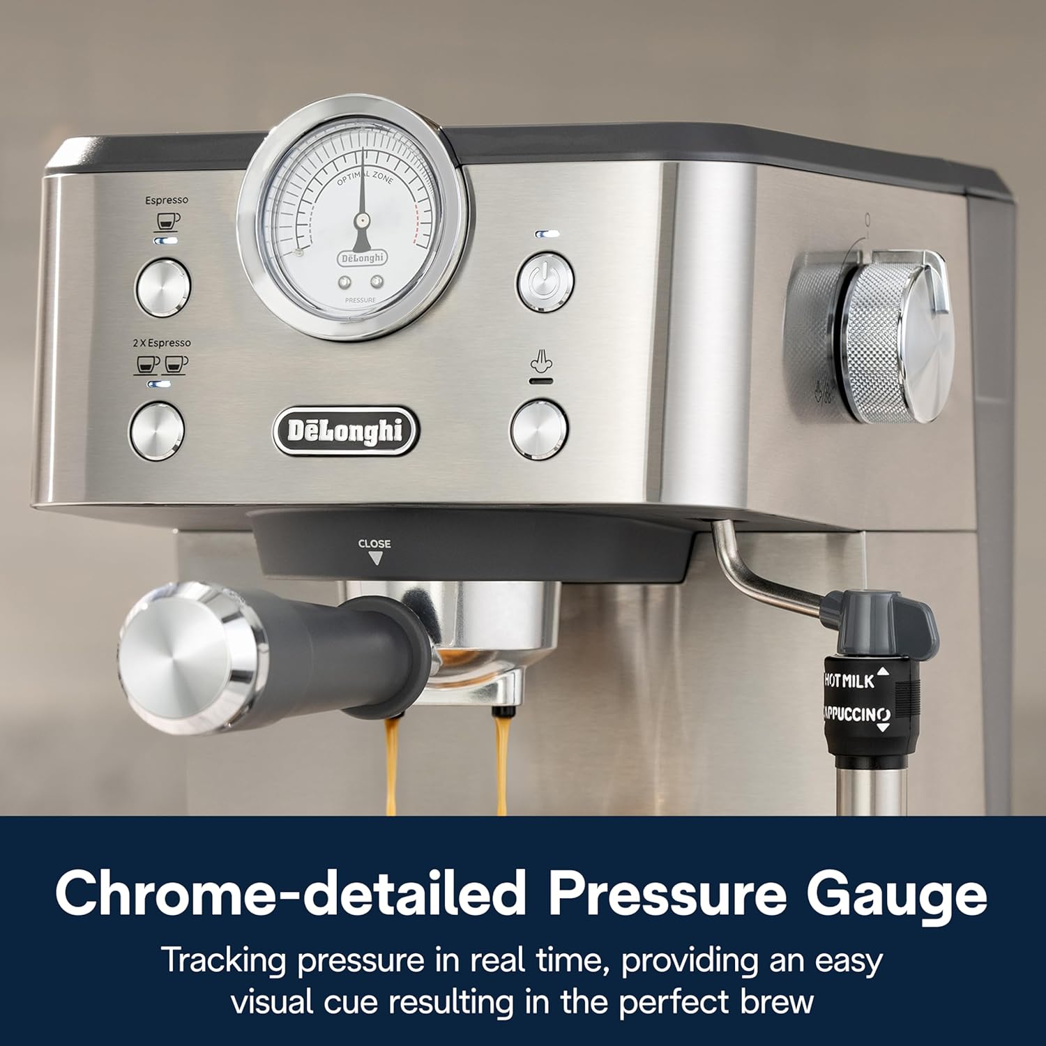 De’Longhi Linea Classic Espresso Machine with Milk Frother, 15-Bar Pump & Temperature Control - Barista Coffee Maker Kit for Espresso, Latte, Cappuccino & Iced Coffee - Italian Stainless Steel Design7