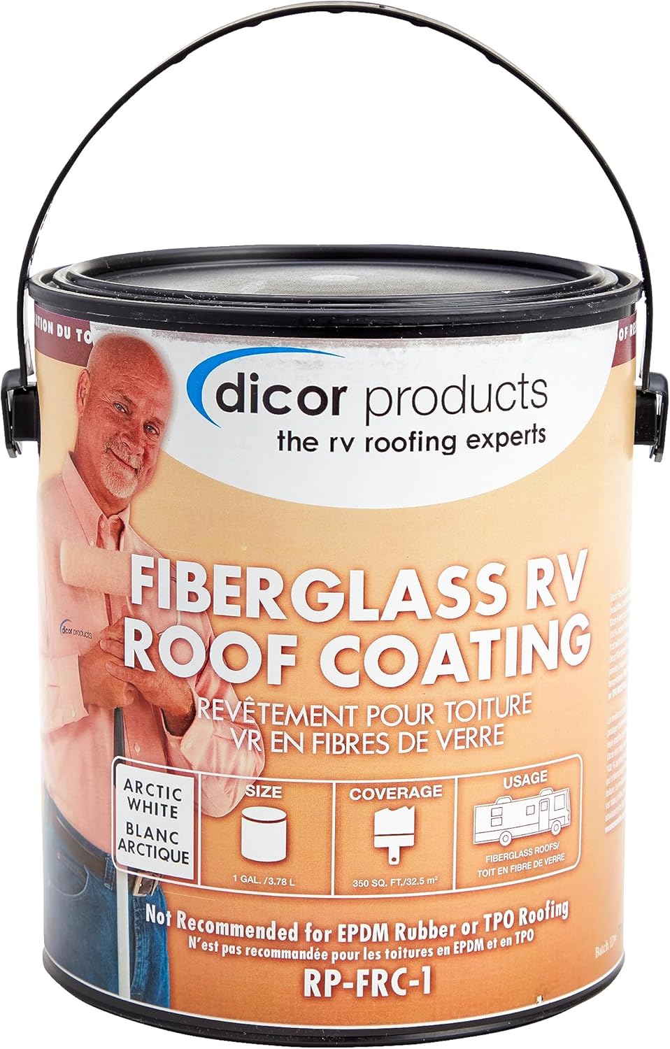 Dicor RP-FRC-1 Fiberglass RV Roof Coating System - White, 1 Gallon Dicor RP-FRC-1 Fiberglass RV Roof Coating System - White, 1 Gallon