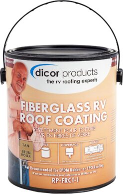 Dicor RP-FRCT-1 Tan Fiberglass RV Roof Coating - Long-Lasting and Durable