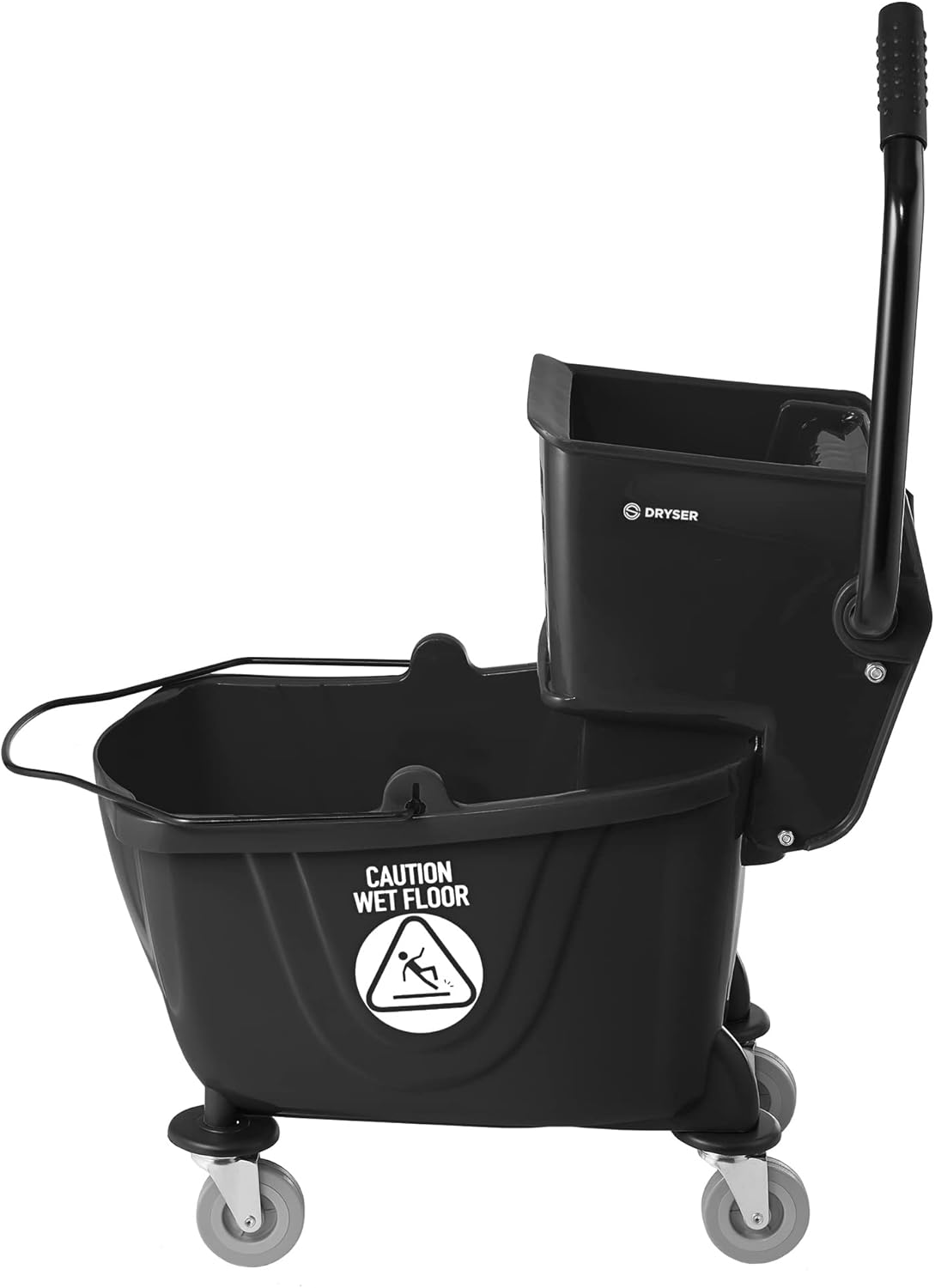 Dryser Commercial Mop Bucket with Side Press Wringer, 26 Quart, Black1