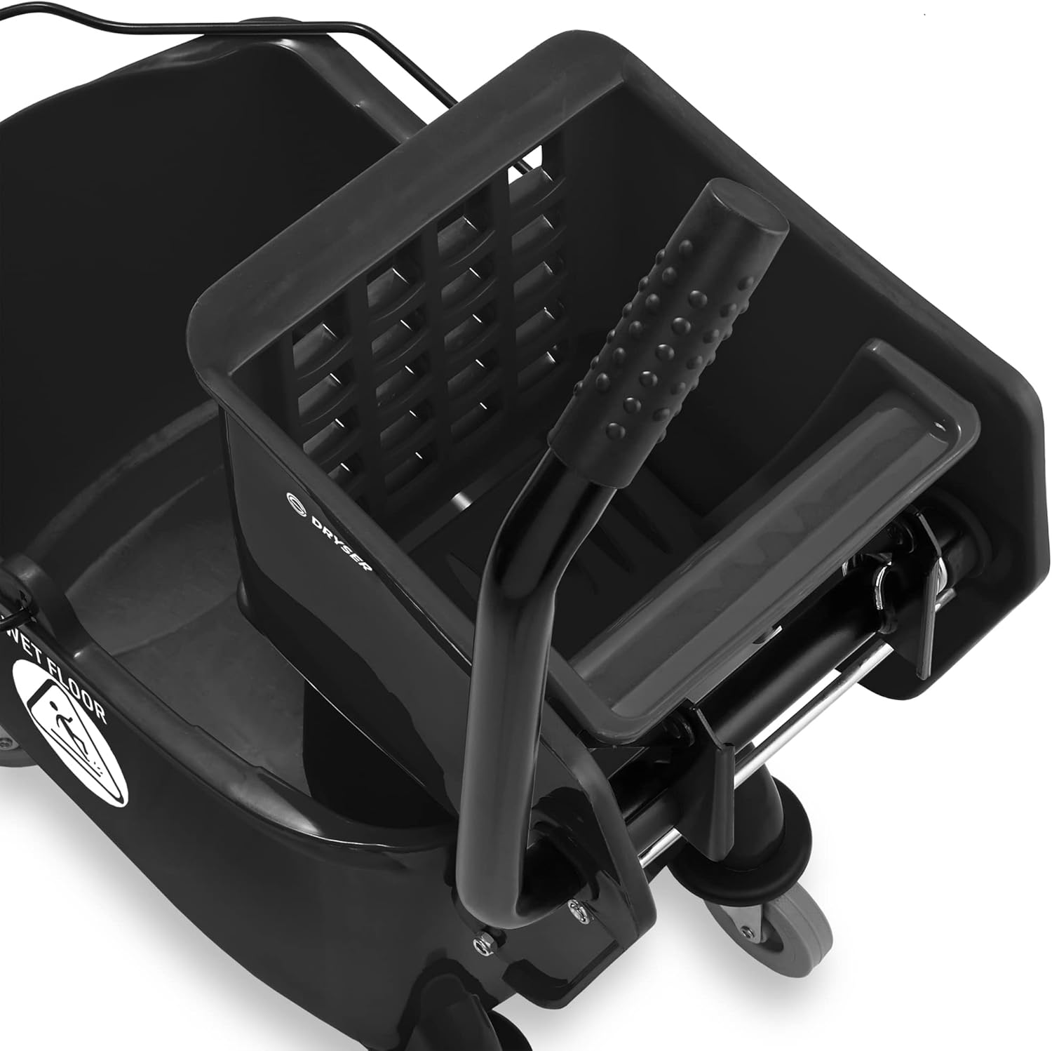 Dryser Commercial Mop Bucket with Side Press Wringer, 26 Quart, Black3
