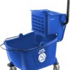 Dryser Commercial Mop Bucket with Side Press Wringer, 26 Quart, Blue