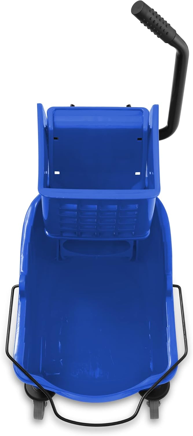 Dryser Commercial Mop Bucket with Side Press Wringer, 26 Quart, Blue2