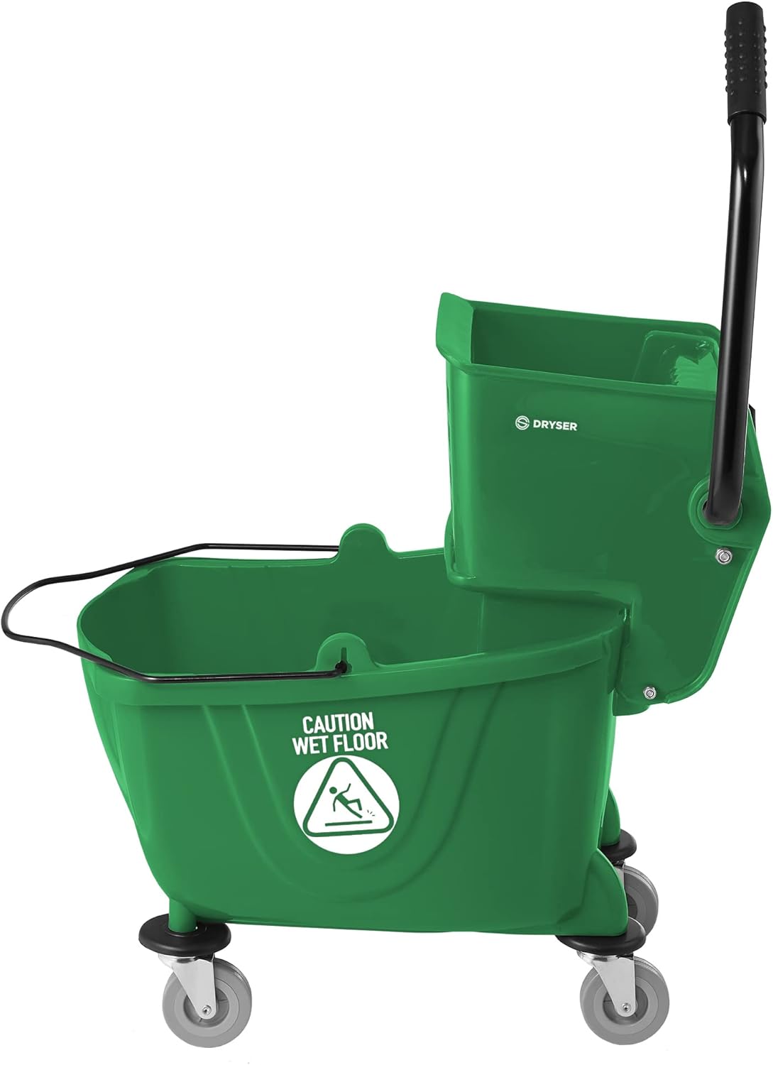 Dryser Commercial Mop Bucket with Side Press Wringer, 26 Quart, Green1