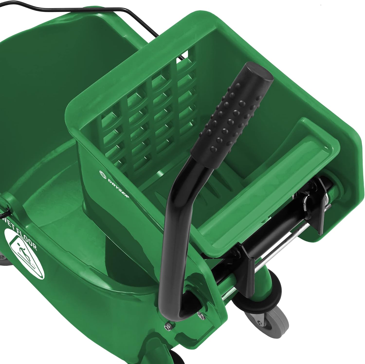 Dryser Commercial Mop Bucket with Side Press Wringer, 26 Quart, Green3