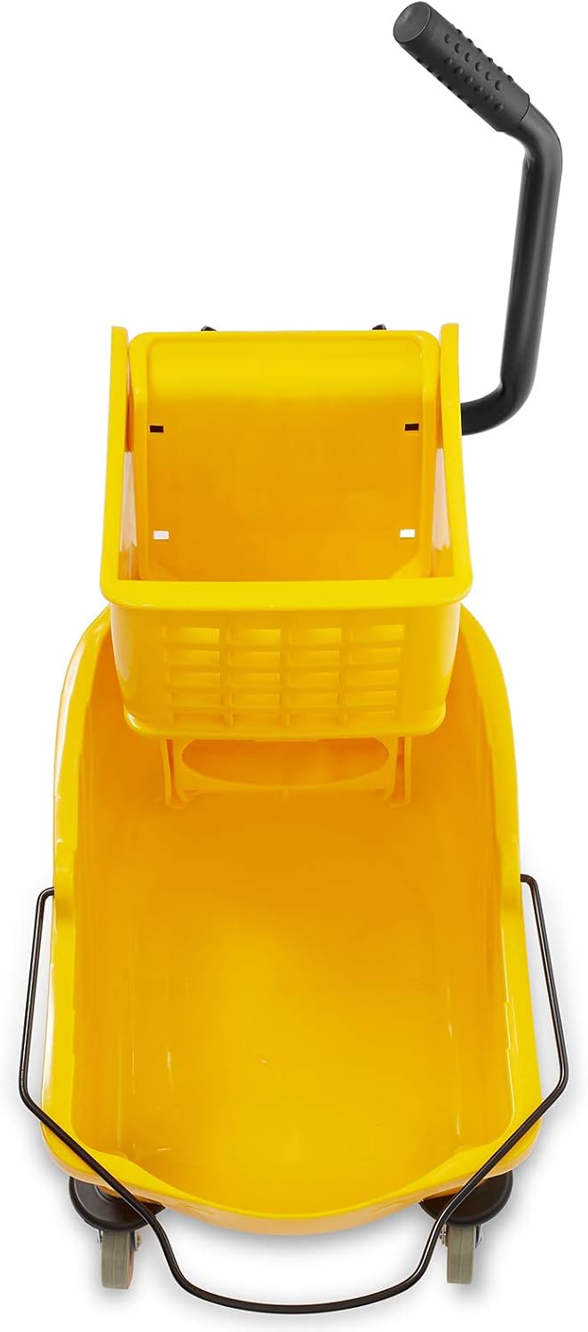 Dryser Commercial Mop Bucket with Side Press Wringer, 26 Quart, Yellow2