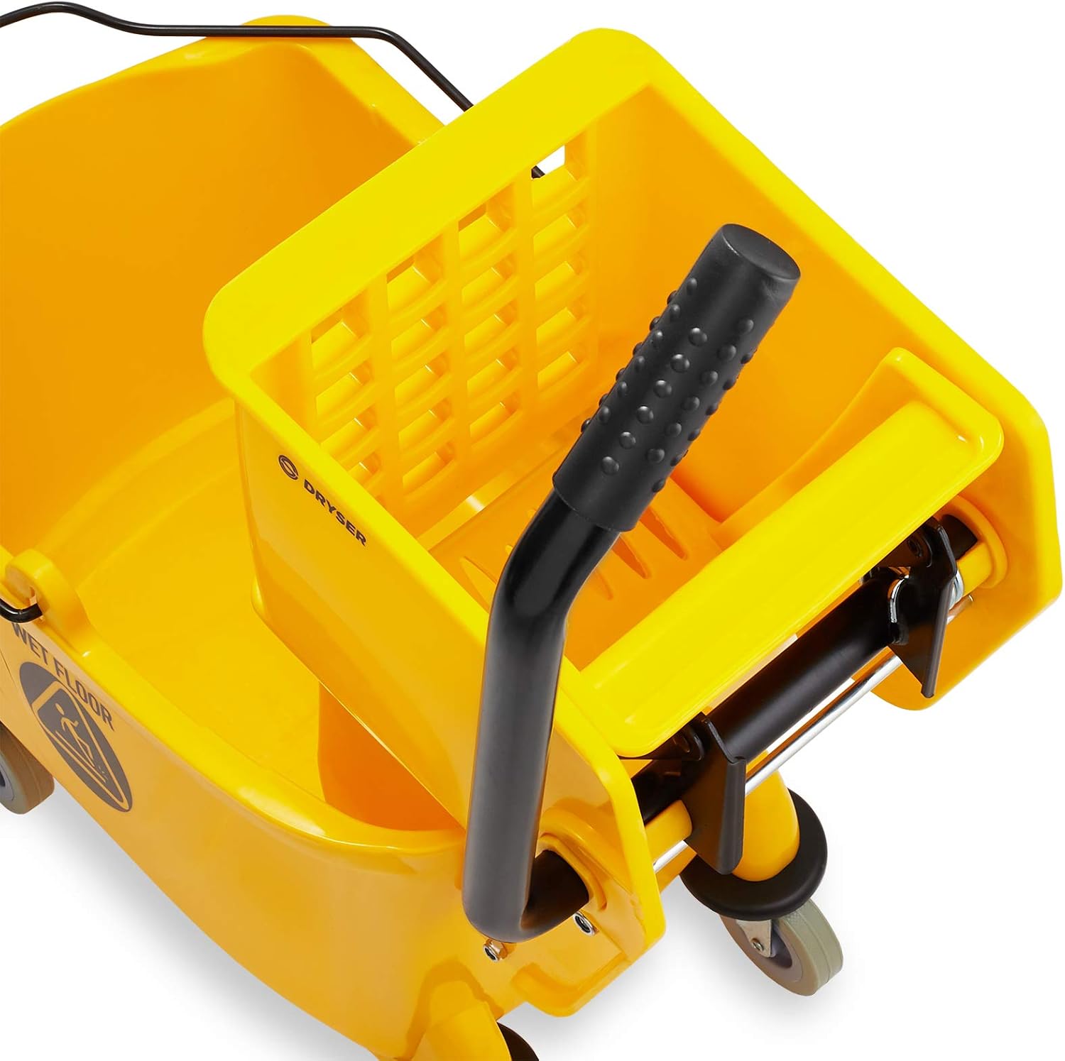 Dryser Commercial Mop Bucket with Side Press Wringer, 26 Quart, Yellow3