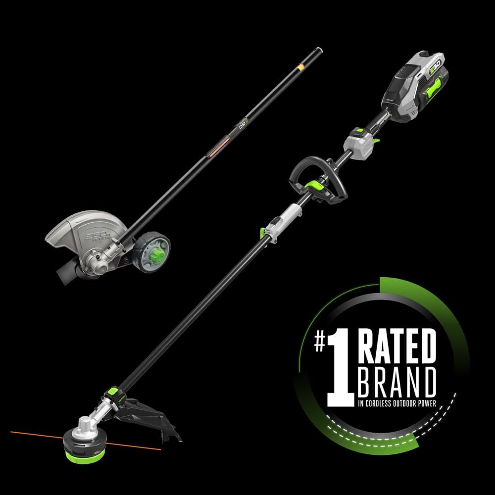 EGO MHC1603 Multi-Head Combo Kit 16-Inch 56-Volt Carbon Fiber String Trimmer with POWERLOAD™ & 8-Inch Carbon Fiber Edger Attachment & 56-Volt Power Head, 4.0Ah Battery and 320W Charger Included`