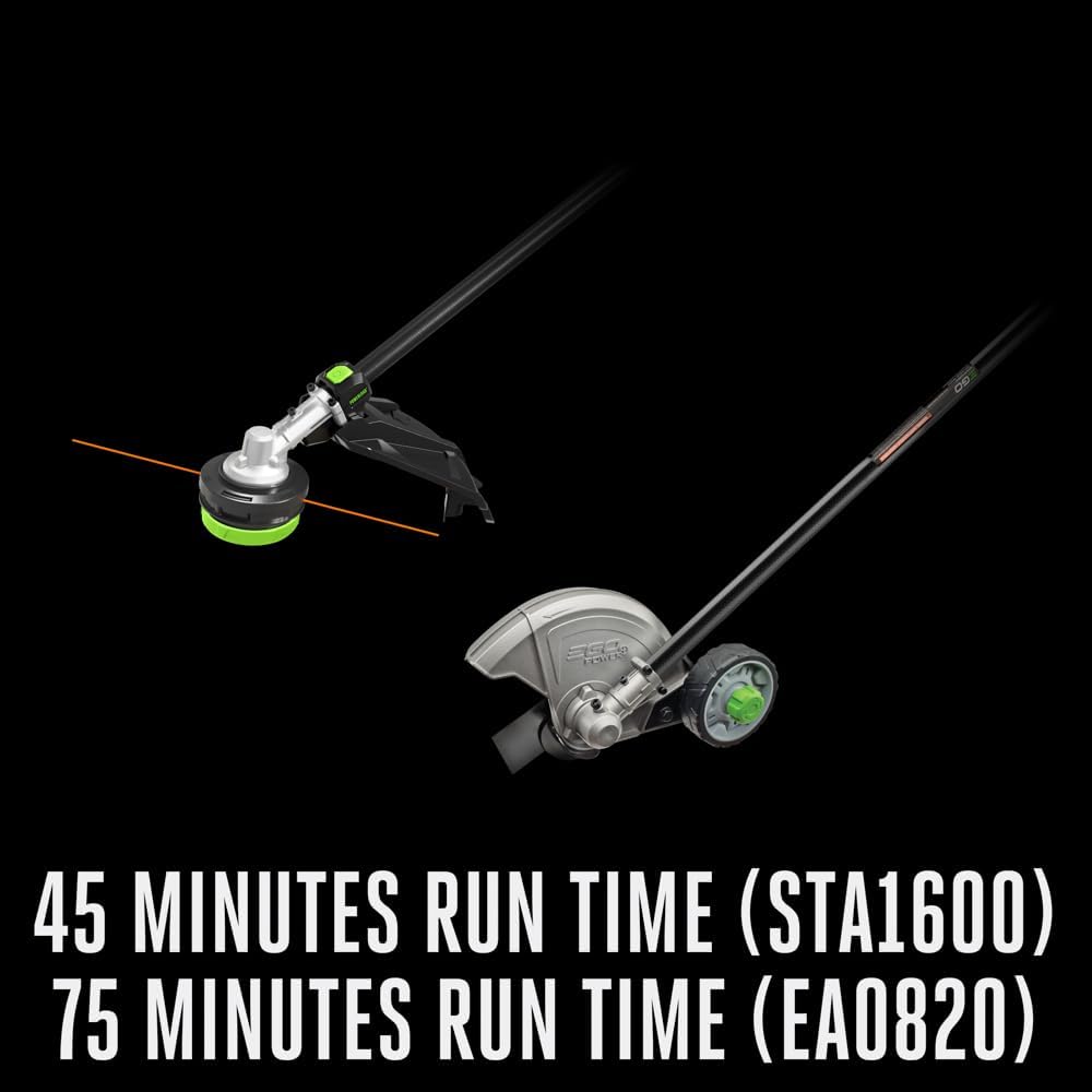 EGO MHC1603 Multi-Head Combo Kit 16-Inch 56-Volt Carbon Fiber String Trimmer with POWERLOAD™ & 8-Inch Carbon Fiber Edger Attachment & 56-Volt Power Head, 4.0Ah Battery and 320W Charger Included2
