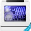 EUHOMY Portable Dishwasher Countertop, 8 Programs Dishwasher with 5L Built-in Water Tank and Drain Hose, Countertop Dishwasher No Hookup with 8 Modes with Self Clean & Baby Care, Dish Washer for RVs