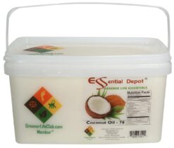 Essential Depot Coconut Oil 76F - Food Grade - 7 lb in PP Microwavable Container, Resealable Lid & Removable Handle