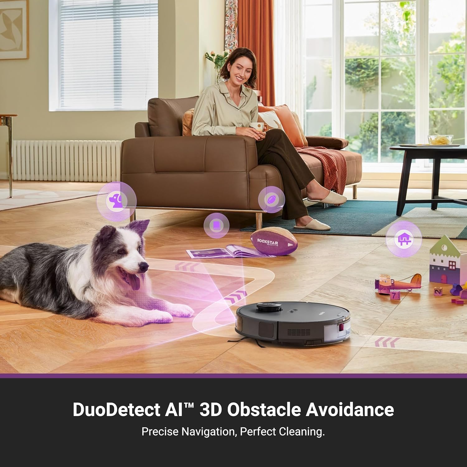 Eureka E20 Plus Robot Vacuum and Mop Combo, Robot Vacuum Cleaner with Bagless Self Emptying Station, 45-Day Capacity 8000Pa Suction and Anti Hair-Tangling Brush App Control LiDAR Navigation9