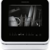 Farberware FDW05ASBWHA Complete Portable Countertop Dishwasher with 5-Liter Built-in Water Tank, 5 Programs, Baby Care, Glass & Fruit Wash, Black/White Original