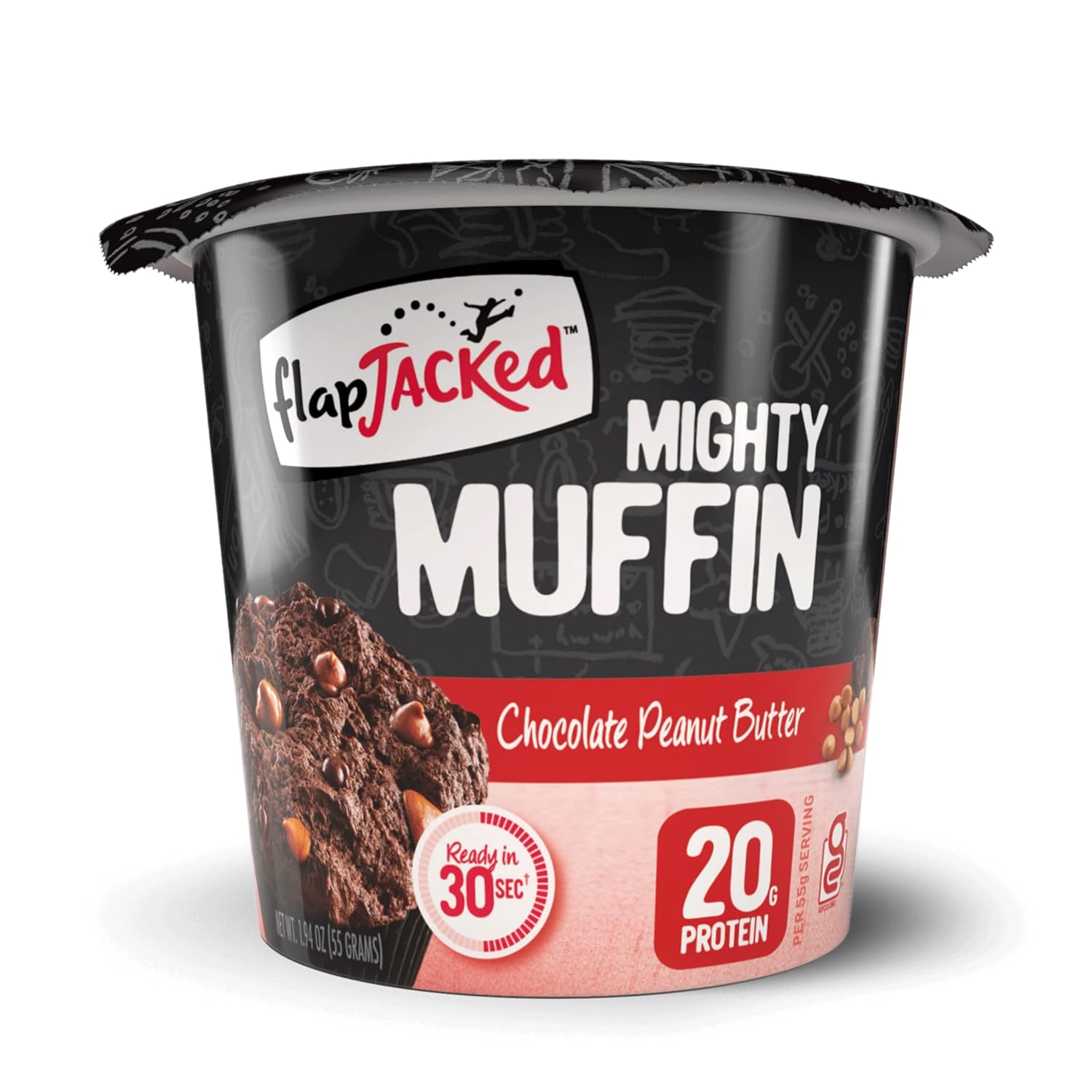 FlapJacked Mighty Muffins, Gluten-Free Chocolate Peanut Butter, 1.94 Ounce (Pack of 12)13