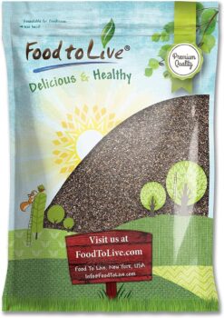 Food to Live - Black Chia Seeds, 25 Pounds – Whole, Sproutable, Vegan, Kosher, Keto, Sirtfood, Bulk. Rich in Essential Fatty Acids, Fiber, Protein. Great for Chia Pudding, Smoothie, Oatmeal