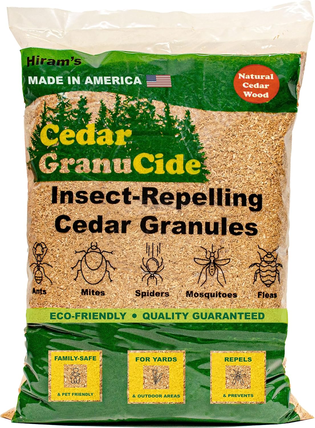 GranuCide Cedar Granules Cedar Chips for Home & Garden Repels Fleas, Ants, Aphids, Spiders, Mosquitos Smells Great & Easy to Use 1 Bag (8 lbs) GranuCide Cedar Granules | Cedar Chips for Home & Garden | Repels Fleas, Ants, Aphids, Spiders, Mosquitos | Smells Great & Easy to Use | 1 Bag (8 lbs)