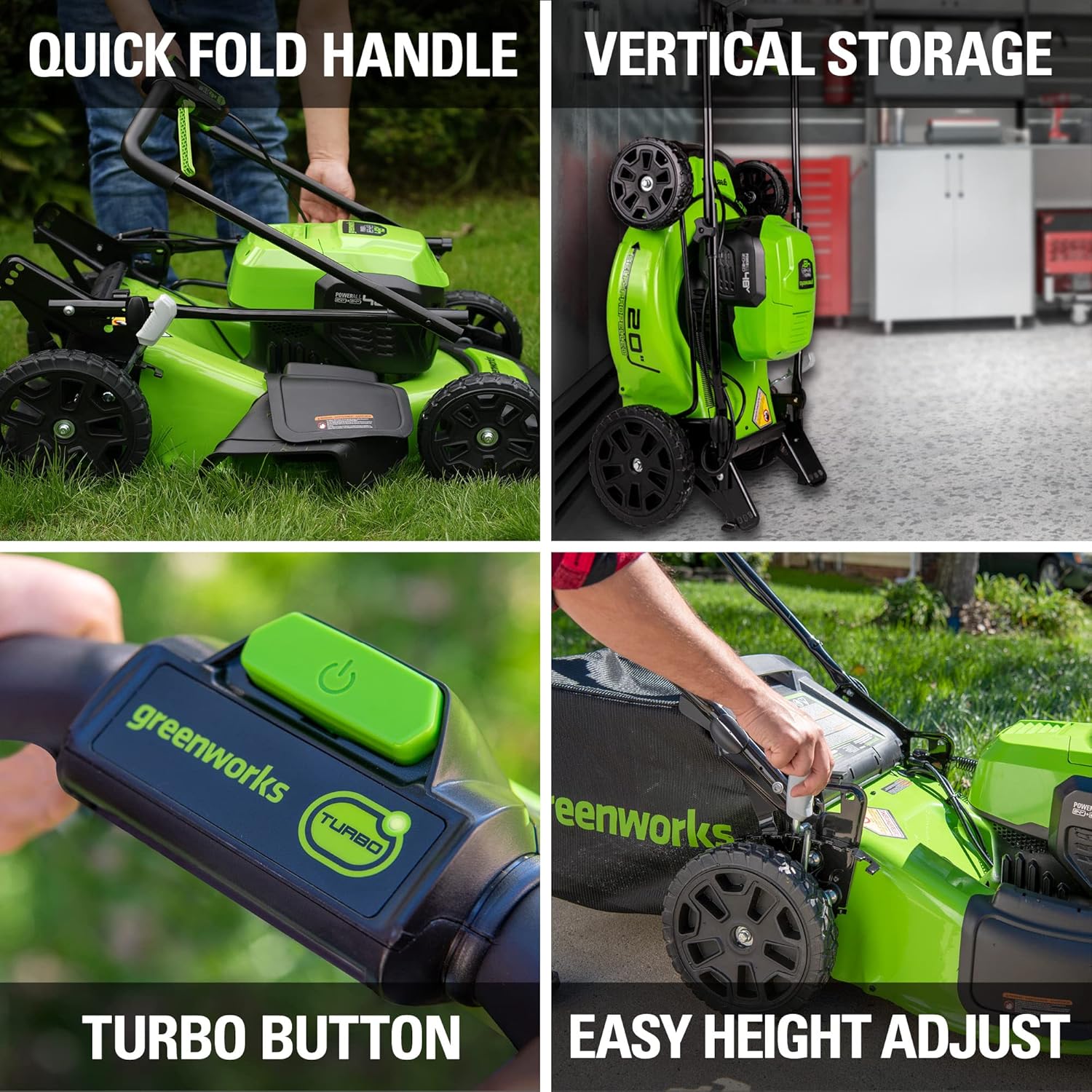 Greenworks 1341602-VK 48V (2x24V) Electric Lawn Mower Combo Kit 20 Steel Deck Push Mower, 12 String Trimmer, 320 CFM Blower, 3 Batteries & 2 Chargers, 3-Year Warranty.9