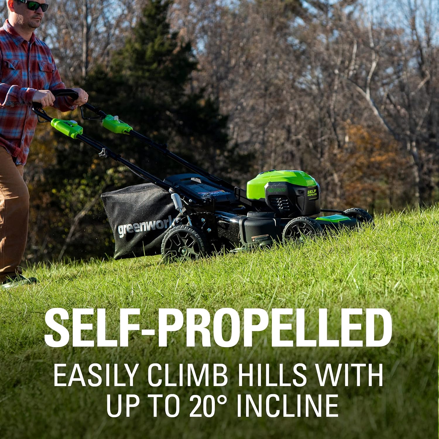 Greenworks 40V 21 Brushless Cordless (Self-Propelled) Lawn Mower (75+ Compatible Tools), 5.0Ah Battery and Charger Included13