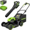 Greenworks MBCK60L410 60V 17" Brushless (Push) Mower + 60V (610 CFM) Brushless Blower, 4.0Ah Battery and 3A Charger