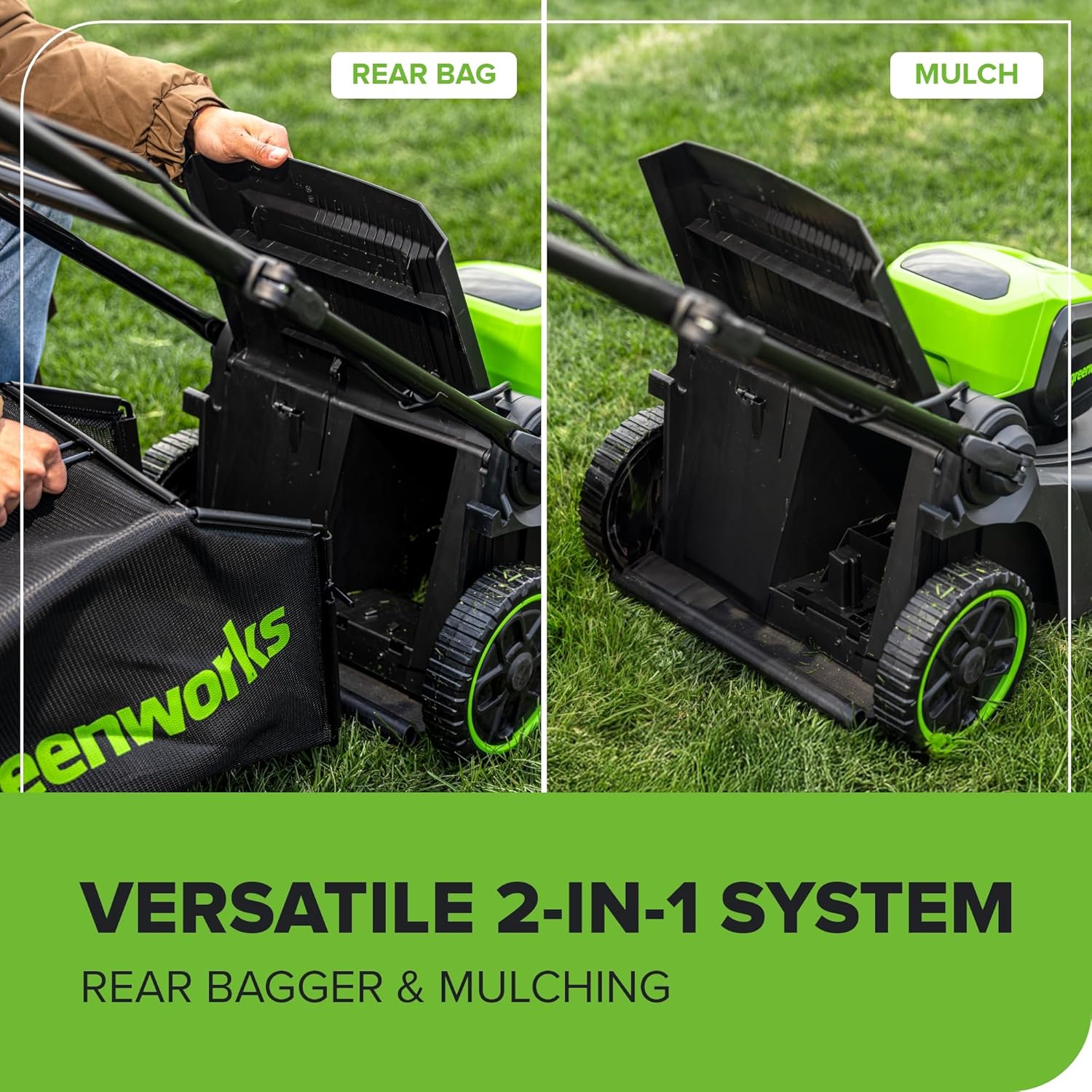 Greenworks 60V 17 Brushless (Push) Mower + 60V (610 CFM) Brushless Blower, 4.0Ah Battery and 3A Charger11