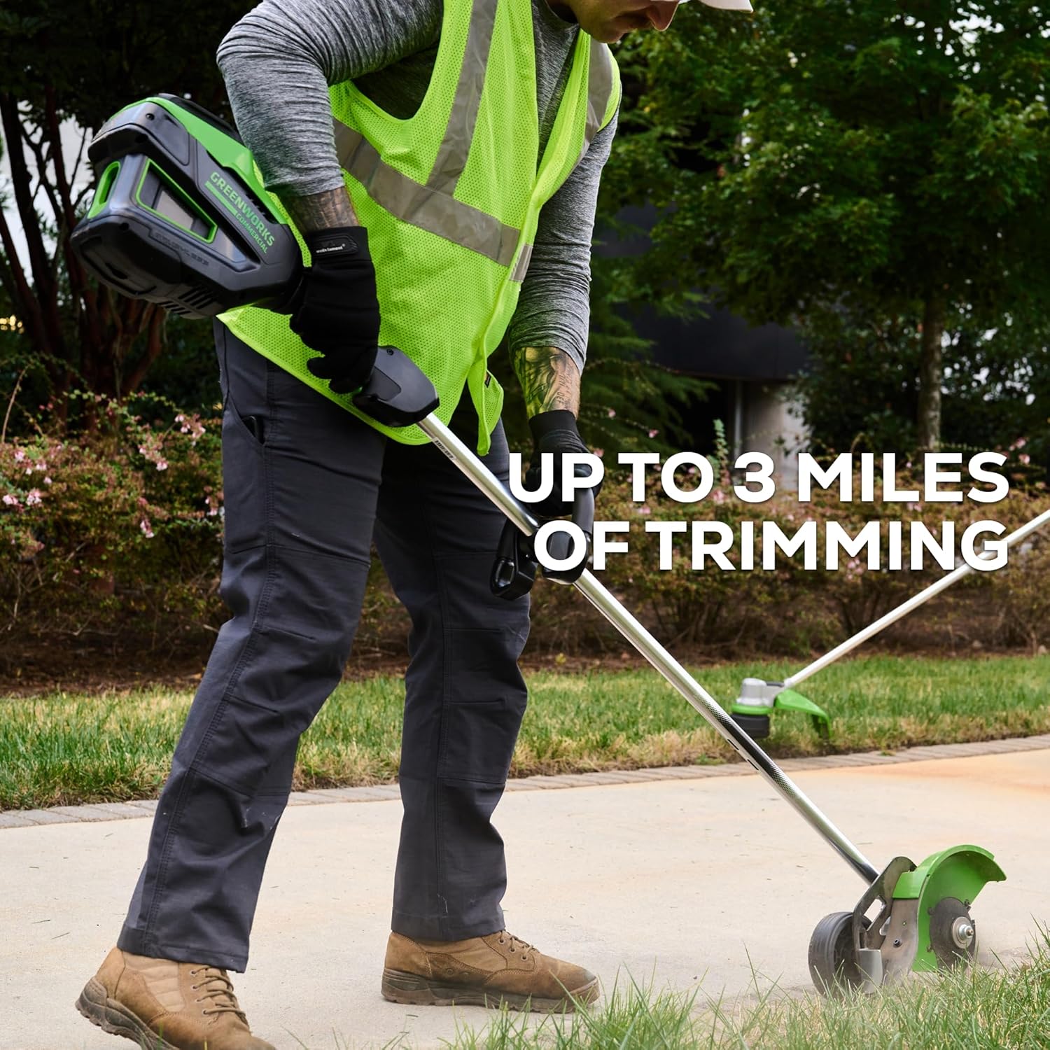 Greenworks 82ES15-4DP 82V 8 Brushless Cordless Edger, 4.0Ah Batttery and Dual Port Rapid Charger Included6