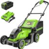 Greenworks MO40L413-00 40V 17”​ Brushless (Push) Cordless Lawn Mower, 4.0Ah Battery and Charger