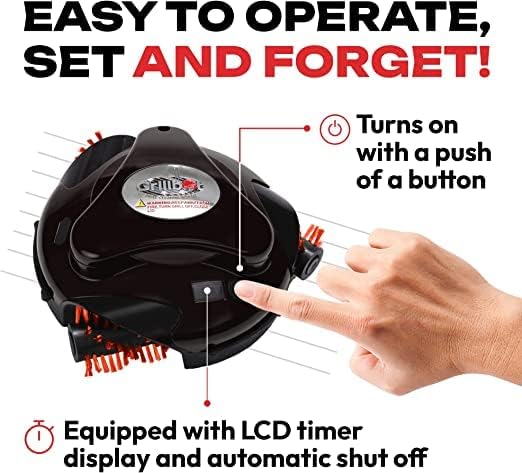 Grillbot Automatic Grill Cleaning Robot with Nylon Brushes, BBQ Grill Cleaner, Grill Brush, Grill Scraper, BBQ Accessories (Black Grillbot)1