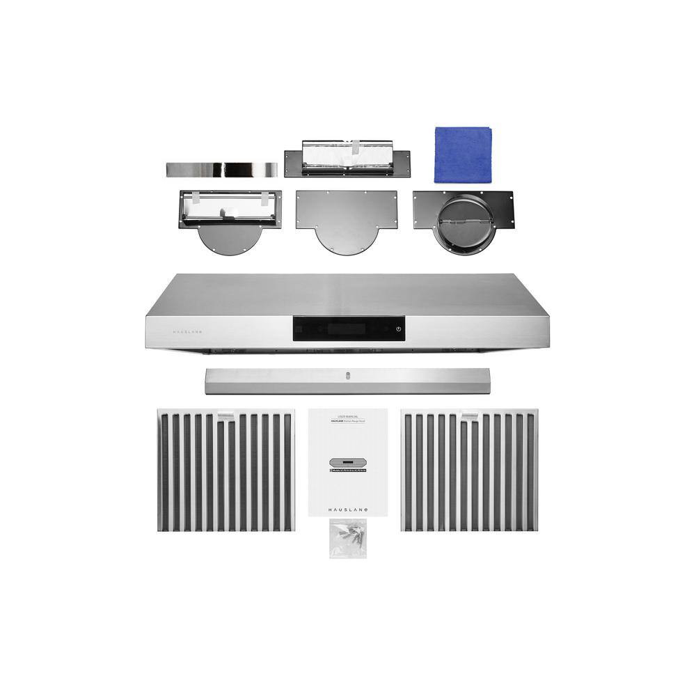 HAUSLANE UC-PS18SS-30 30 in. Ducted Under Cabinet Range Hood with 3-Way Venting Changeable LED Powerful Suction in Stainless Steel0