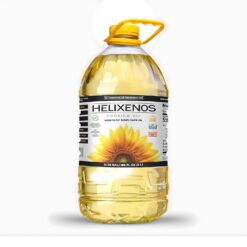 HELIXENOS High Oleic Sunflower Oil – Refined, Deodorized & Winterized, Non-GMO, Gluten-Free, Heart-Healthy Cooking Oil for Frying, Baking, Salad Dressing & Skincare – 169 Fl Oz (1 Bottle)