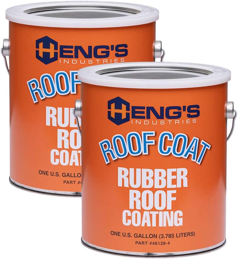 HENG'S Industries Rubber Roof Coating - 2 Gallons EPDM Durable Coat RV, Motorhome, Camper Roof Repair Waterproof & UV Resistant 42128-4 HENG'S Industries Rubber Roof Coating - 2 Gallons | EPDM | Durable Coat | RV, Motorhome, Camper Roof Repair | Waterproof & UV Resistant | 42128-4