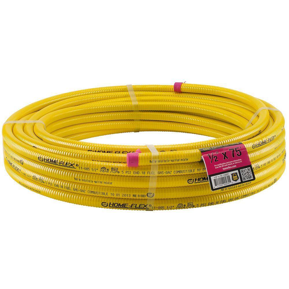 HOME-FLEX 11-00575 1 2 in. x 75 ft. CSST Corrugated Stainless Steel Tubing HOME-FLEX 11-00575 1/2 in. x 75 ft. CSST Corrugated Stainless Steel Tubing