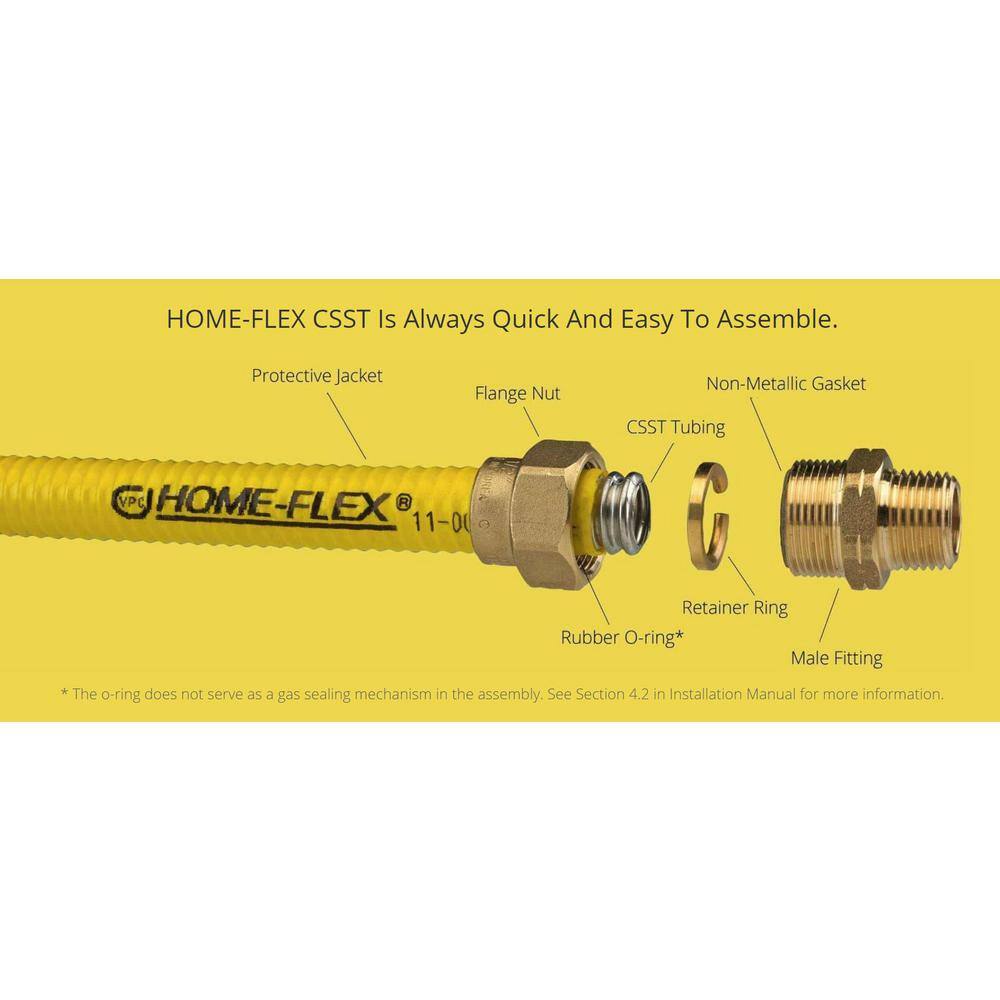 HOME-FLEX 11-007250 3 4 in. CSST x 250 ft. Corrugated Stainless Steel Tubing6
