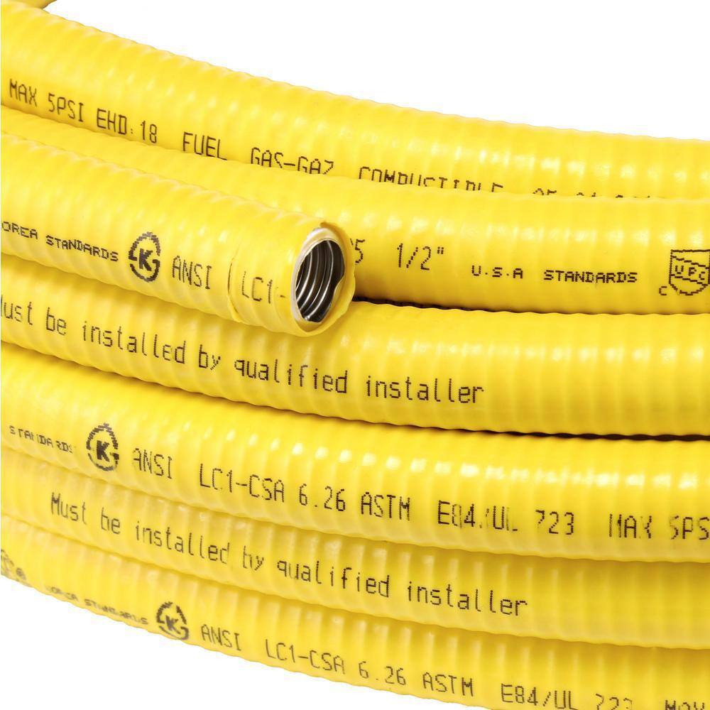 HOME-FLEX 11-436435525-005 1 2 in. x 25 ft. CSST MPT FPT Connection Kit (1) 1 2 in. MPT Male Adapter (1) 1 2 in. FPT Female Adapter (1) CSST Pipe1