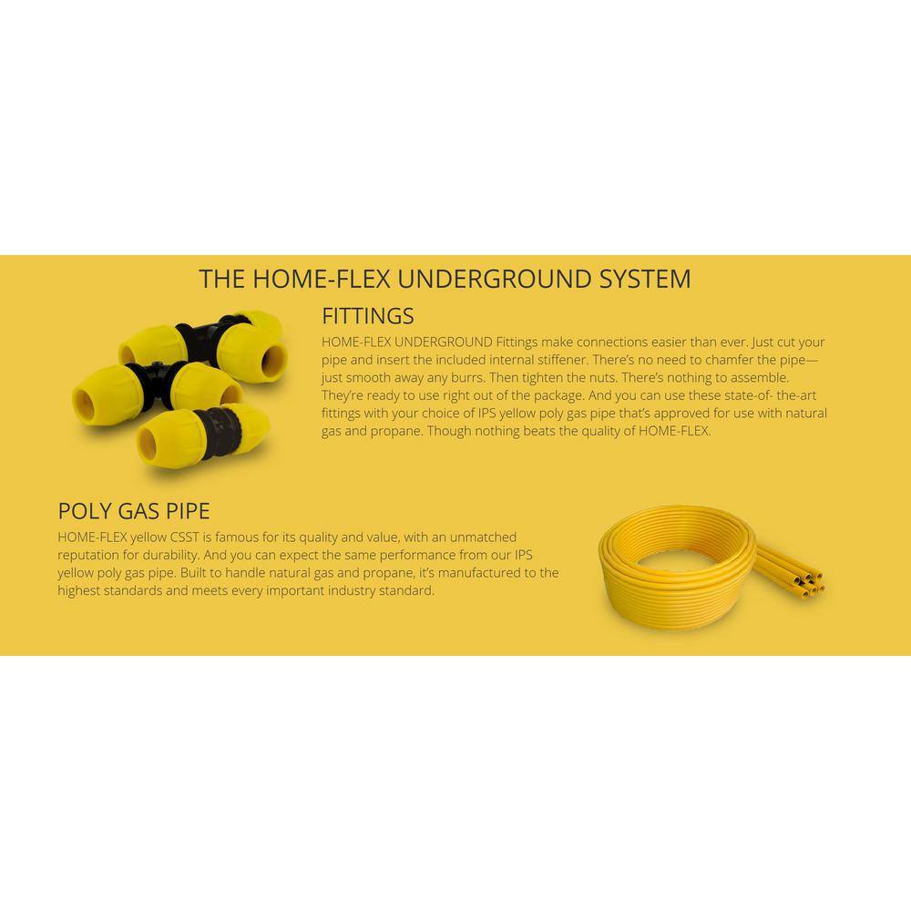 HOME-FLEX 19-0593500 1 2 in. IPS x 500 ft. DR 9.3 Underground Yellow Polyethylene Gas Pipe5