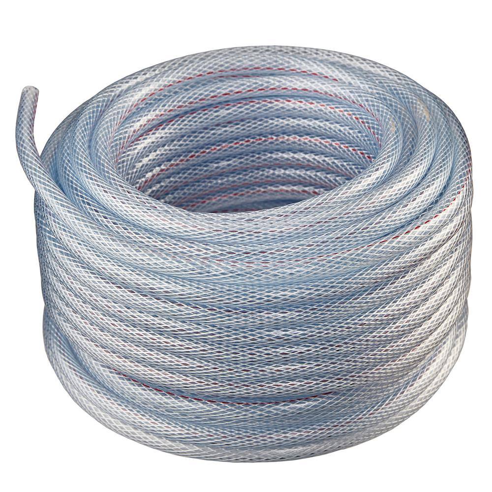 HYDROMAXX 1531100100 1 in. I.D. x 1 1 4 in. O.D. x 100 ft. Braided Clear Non Toxic, High Pressure, Reinforced PVC Vinyl Tubing HYDROMAXX 1531100100 1 in. I.D. x 1 1/4 in. O.D. x 100 ft. Braided Clear Non Toxic, High Pressure, Reinforced PVC Vinyl Tubing