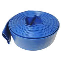 HYDROMAXX 3104800100 8 in. Dia x 100 ft. Blue 4 Bar Heavy-Duty Reinforced PVC Lay Flat Discharge and Backwash Hose