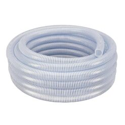 HYDROMAXX CS100100 1 in. Dia x 100 ft. Clear Flexible PVC Suction and Discharge Hose with White Reinforced Helix