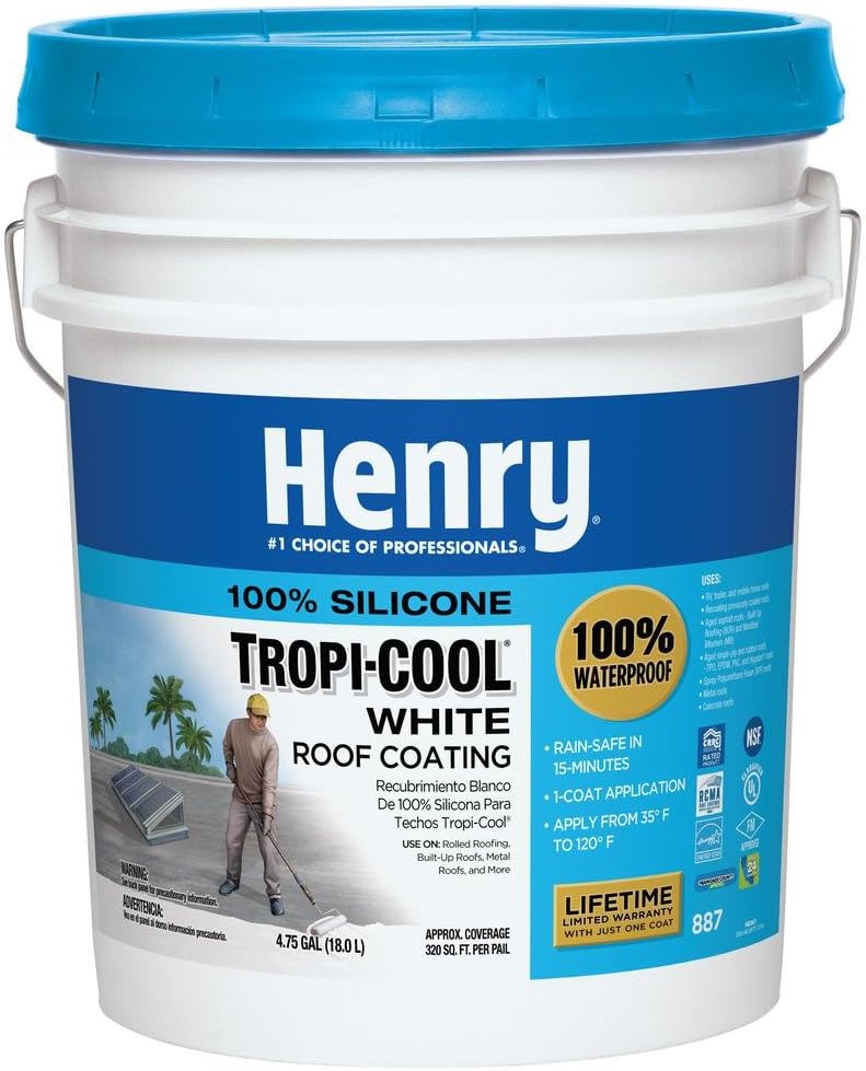 Henry HE887HS073 Tropicool Roof Coat, 5 Gallon Henry HE887HS073 Tropicool Roof Coat, 5 Gallon