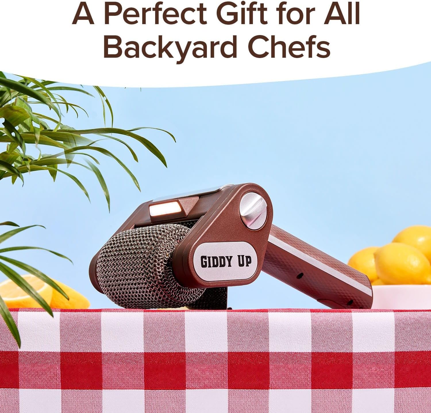 HorsePower Giddy Up Grill Cleaner AS-SEEN-ON-TV! – Cordless, Rechargeable BBQ Tool with 350 RPM Stainless Roller, LED Light – Patents Pending – From BulbHead, a Family-Owned American Brand5
