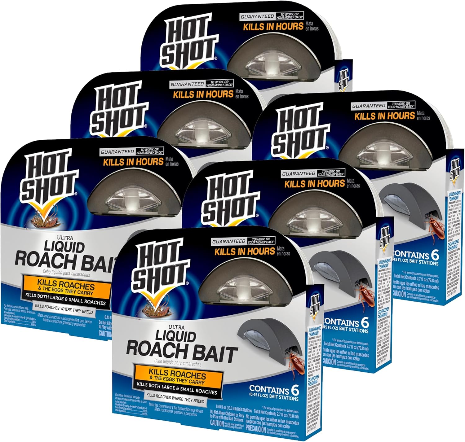 Hot Shot Liquid Roach Bait, Home Insect Killer, clear, 6 Count Pack (Case Pack of 6 – 36 Total) Hot Shot Liquid Roach Bait, Home Insect Killer, clear, 6 Count / Pack (Case Pack of 6 – 36 Total)