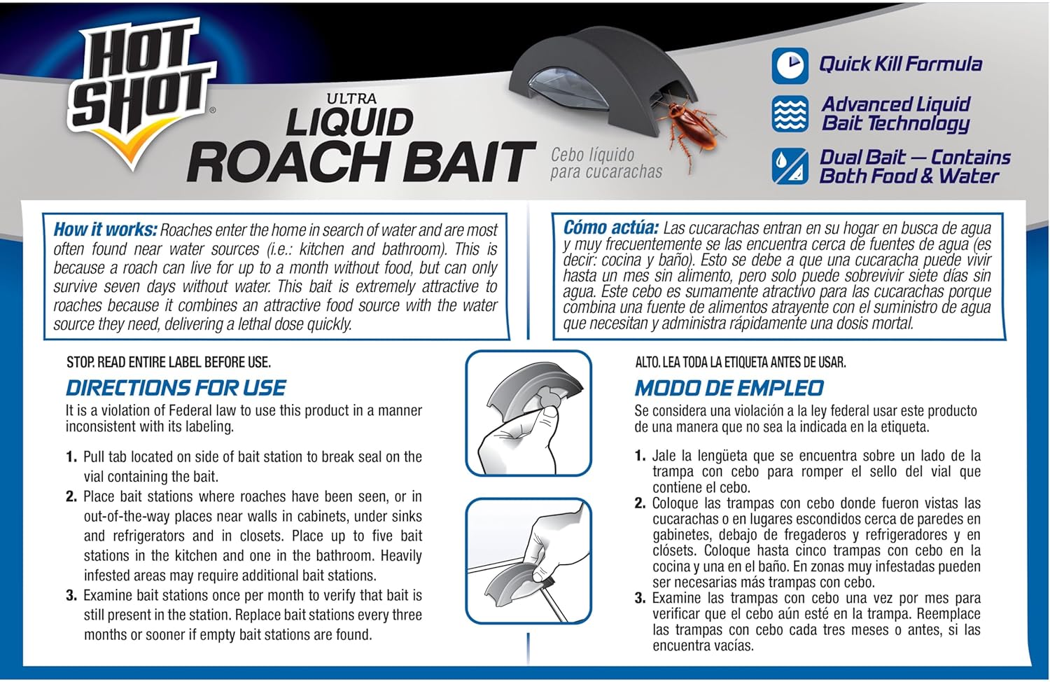 Hot Shot Liquid Roach Bait, Home Insect Killer, clear, 6 Count Pack (Case Pack of 6 – 36 Total)11